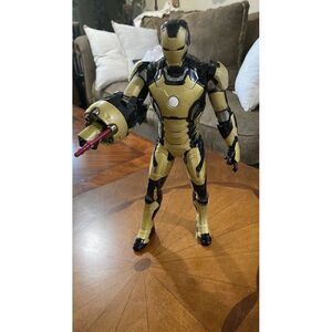 Marvel Iron Man Avengers 15" Talking Action Figure Black/Gold Hasbro 2012 TESTED